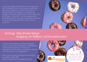 08.05.2025 Vortrag: Was Kinder lieben- Umgang mit Süßem und Kunterbuntem 10.00-11.30 Uhr