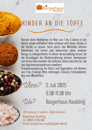 02.07.2025 Workshop: Kinder an die Töpfe 9.30-11.30 Uhr